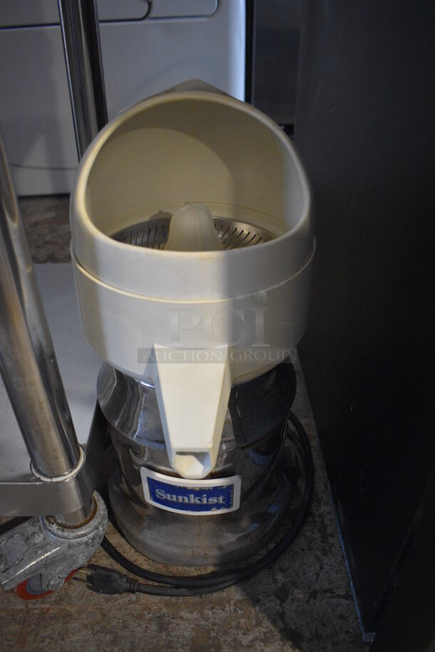 Sunkist Stainless Steel Commercial Countertop Electric Powered Juicer. 115 Volts, 1 Phase. 8x10x18. Tested and Powers On But Parts Do Not Move - Image 1 of 5