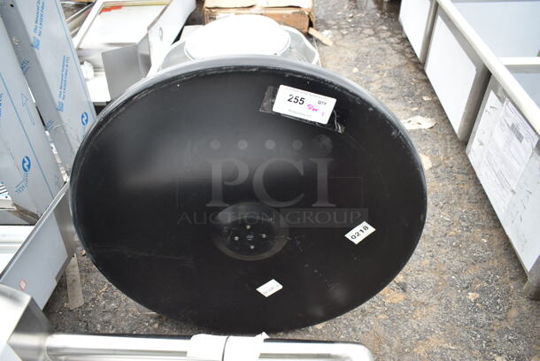 BRAND NEW SCRATCH AND DENT! Lancaster Table & Seating Black Metal Round Table Base Bottom Plate. - Item #1114826