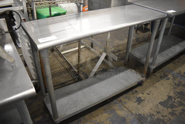 Stainless Steel Commercial Table w/  Metal Under Shelf. 48x18x36