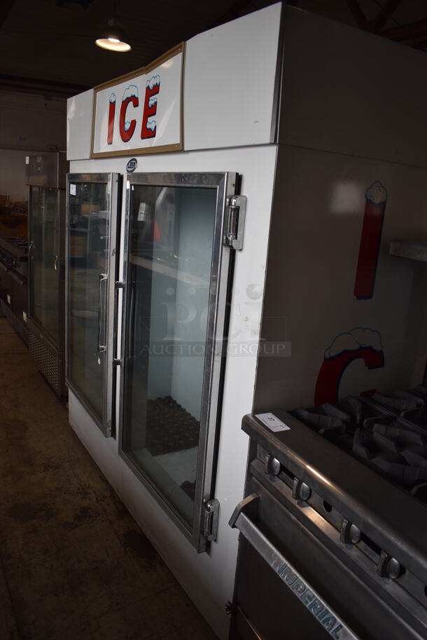 Leer 802L50MG Metal Commercial 2 Door Bagged Ice Freezer Merchandiser. 115 Volts, 1 Phase. 74x33x77. Tested and Working! - Image 7 of 8