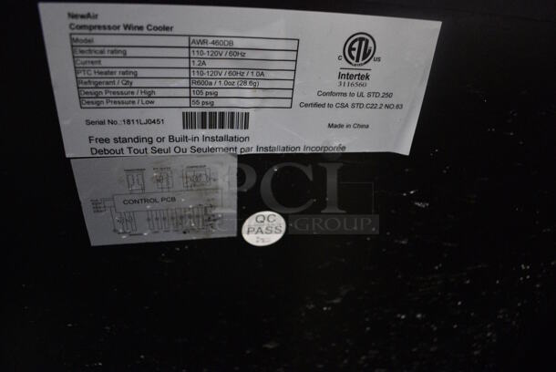Newair AWR-460DB Metal Commercial Wine Chiller Merchandiser. 115 Volts, 1 Phase. 23.5x24x33. Item Was in Working Condition on Last Day of Business. (kitchen) - Image 4 of 4