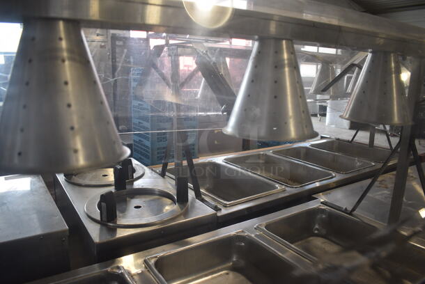 Vollrath Model 3871060 Stainless Steel Commercial 4 Well Steam Table w/ 4 Lamps and Sneeze Guard. 120 Volts, 1 Phase. 60x29x58. Cannot Test Due To Plug Style - Image 5 of 9