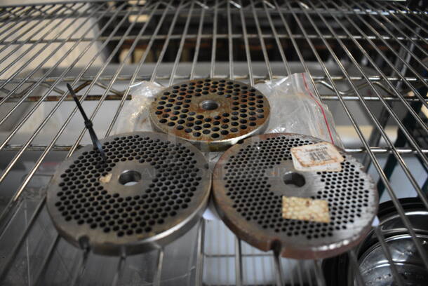 3 Metal Meat Grinder Plates. 4x4x0.5. 3 Times Your Bid! - Image 2 of 4