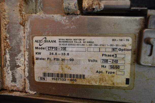 2015 Alto Shaam CTP10-20E Stainless Steel Commercial Electric Powered Combi Convection Oven on Stand. 208-240 Volts, 3 Phase. - Image 7 of 7