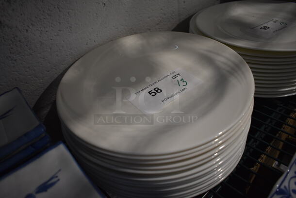 13 White Ceramic Plates. 10.5x10.5x1. 13 Times Your Bid! - Image 2 of 3