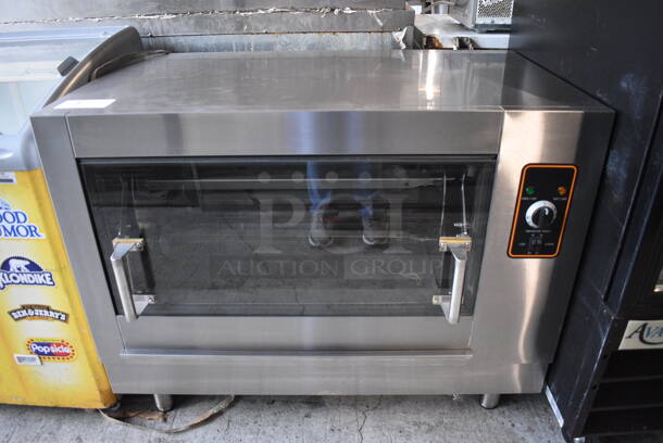 Stainless Steel Commercial Countertop Electric Powered 4 Spit Rotisserie Oven w/ 4 Spits. 220 Volts, 1 Phase. 40.5x24x32.5