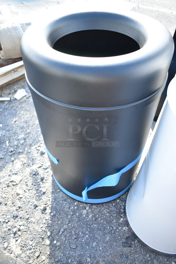 3 BRAND NEW SCRATCH AND DENT! Trash Cans Including Metal White Can, Stainless Steel Can and Black Poly Can. 3 Times Your Bid! - Image 3 of 9