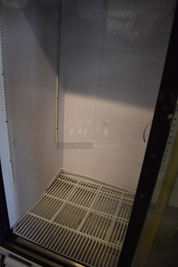 Turbo Air Metal Commercial 2 Door Reach In Cooler Merchandiser w/ Poly Coated Racks. One Door Does Not Stay Closed. 115 Volts, 1 Phase. 56x30x78. Tested and Working! - Image 5 of 5