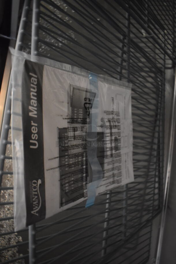 BRAND NEW SCRATCH AND DENT! Avantco 178UBB4GHC Metal Commercial 3 Door Back Bar Cooler Merchandiser. Center Door Is Missing Glass. 115 Volts, 1 Phase. 90.5x28x36. Tested and Working! - Image 7 of 10