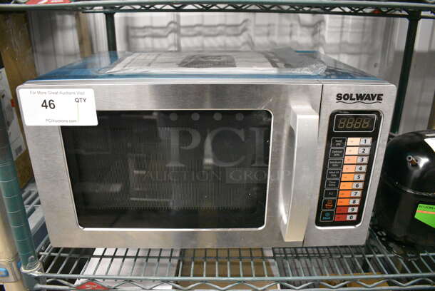 BRAND NEW! Solwave Model 180MW1000SS Stainless Steel Commercial Countertop Microwave Oven. 120 Volts, 1 Phase. 20x15x12