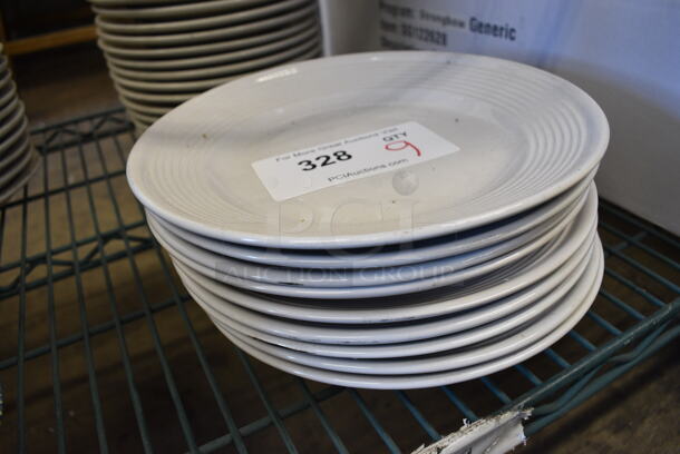 9 White Ceramic Plates. 9.25x9.25x1. 9 Times Your Bid! - Image 2 of 3