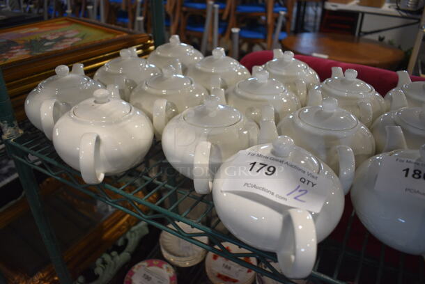 12 White Ceramic Tea Pots. 9x5.5x4.5. 12 Times Your Bid! - Image 3 of 3