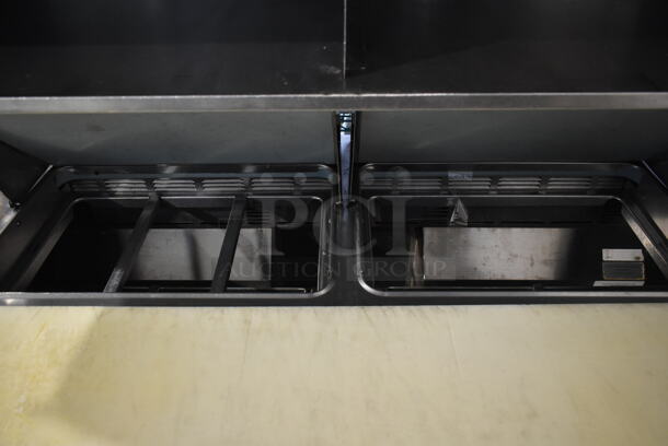 Delfield Stainless Steel Commercial Sandwich Salad Prep Table Bain Marie Mega Top w/ 4 Drawers and 2 Tier Over Shelf. Tested and Working! - Image 4 of 7