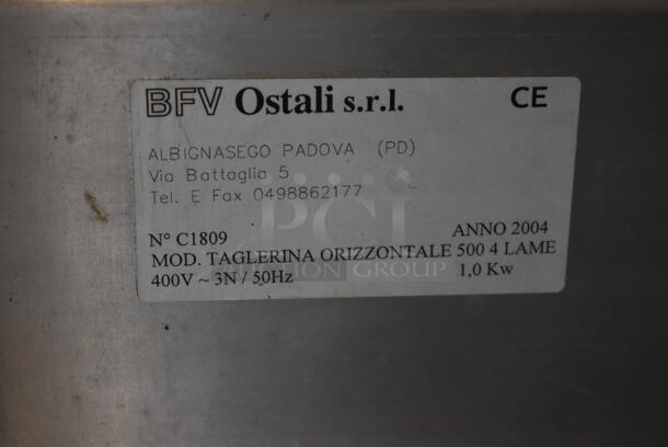 Ostali Taglerina Orizzontale Metal Commercial Floor Style Reversible Dough Sheeter on Commercial Casters. 400 Volts, 3 Phase. - Image 8 of 9