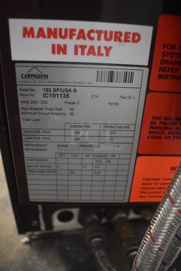 Carpigiani 193 SP/USA G Countertop Ice Cream Yogurt Machine. 208-230 Volts 3 Phase - Image 6 of 7