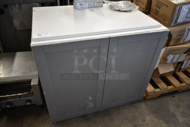 Gray Wooden 2 Door Cabinet. - Image 1 of 8