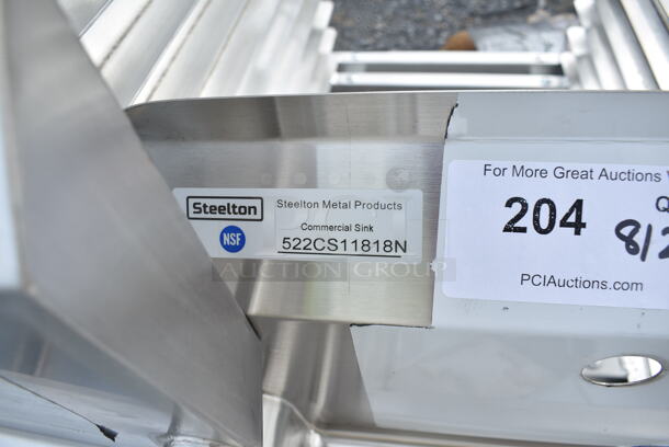 BRAND NEW SCRATCH AND DENT! Steelton 522CS11818N 23 1/2" 18-Gauge Stainless Steel One Compartment Commercial Sink without Drainboard - 18" x 18" x 12" Bowl  - Image 6 of 6