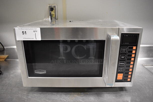 Templeton AFA-GMW-002 Stainless Steel Commercial Countertop Microwave Oven. 120 Volts, 1 Phase. 20.5x17x12. Item Was in Working Condition on Last Day of Business. (kitchen) - Image 1 of 7