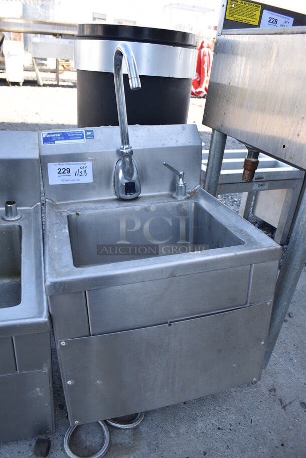 Universal Stainless Steel Commercial Wall Mount Single Bay Sink w/ Faucet. 15.5x16.5x28 - Image 2 of 5