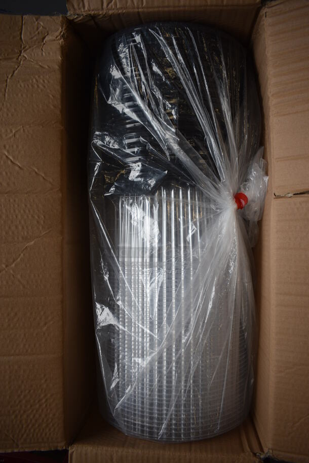 BRAND NEW IN BOX! Choice Disposable Cake Takeout Containers w/ Black Base and Clear Dome Lid - Image 1 of 4