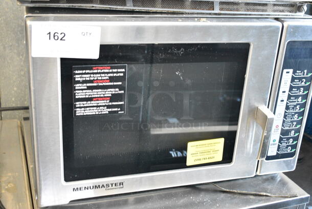 Menumaster RFS12TSW Stainless Steel Commercial Countertop Microwave Oven. 120 Volts, 1 Phase.  - Image 1 of 4
