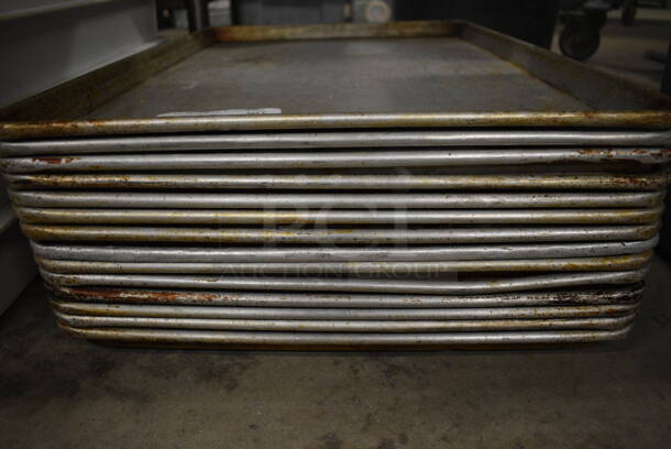 14 Metal Full Size Baking Pans. 18x26x1. 14 Times Your Bid! - Image 3 of 3