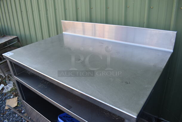 Stainless Steel Commercial Table w/ Back Splash and 2 Under Shelves. 48x30x41 - Image 3 of 4