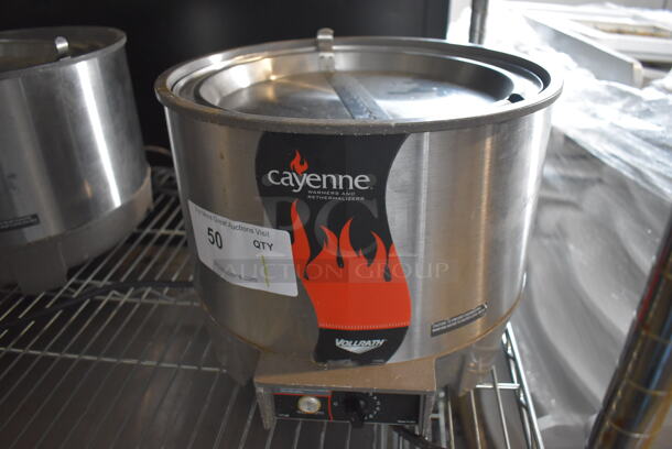 Vollrath Cayenne HS-11 Stainless Steel Commercial Countertop Soup Kettle Food Warmer w/ Lid. Does Not Have Drop In. 120 Volts, 1 Phase. Tested and Working!