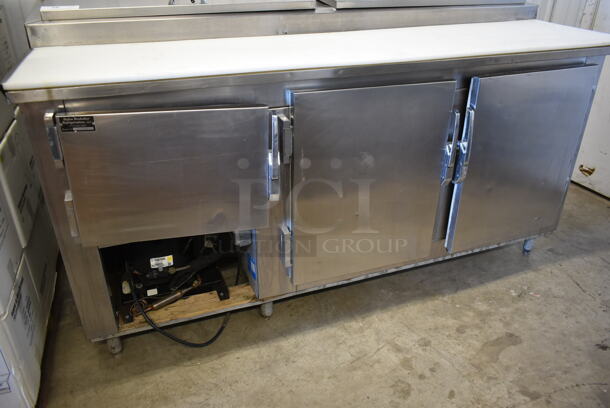 Stainless Steel Commercial Pizza Prep Table w/ Cutting Board. Tested and Does Not Power On - Image 3 of 9