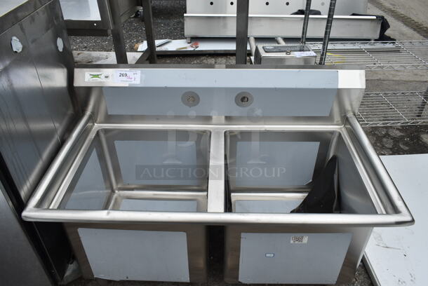BRAND NEW SCRATCH AND DENT! Regency 600S21818 Stainless Steel 2 Bay Sink. No Legs. Bays 18x14 - Image 2 of 5