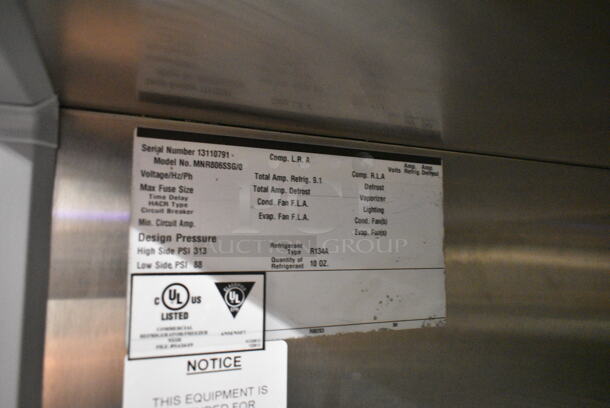 Endura MNR806SSG/0 Stainless Steel Commercial 6 Half Size Door Reach In Cooler Merchandiser w/ Metro Shelving Unit. 115 Volts, 1 Phase. Tested and Working! - Image 11 of 11