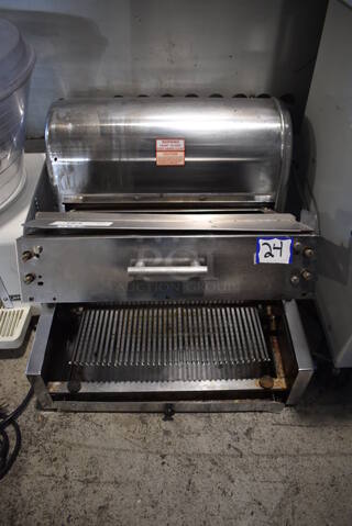 Berkel MB Stainless Steel Commercial Countertop Bread Loaf Slicer. 120 Volts, 1 Phase. 22x26x18. Tested and Working!
