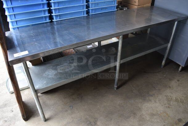 Stainless Steel Table w/ Metal Under Shelf. 84x24x35