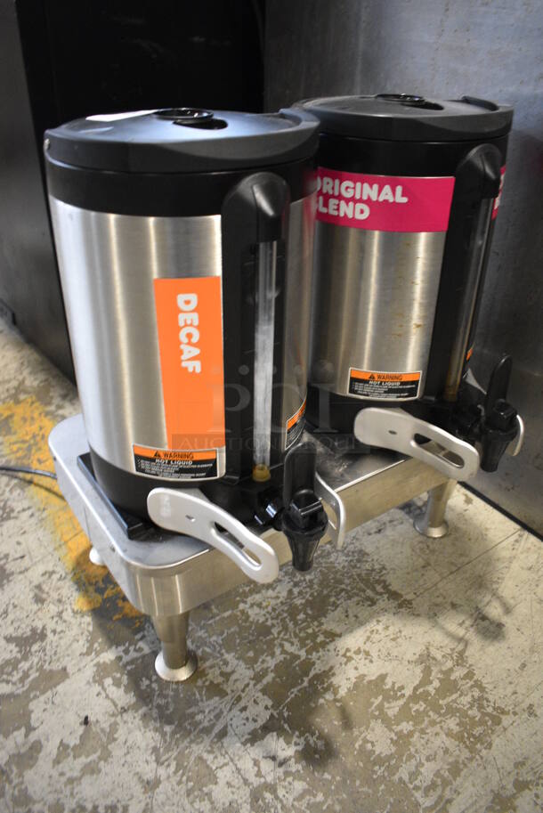 Stainless Steel Commercial Countertop Stand w/ 2 2020 Bunn Model SH SERVER Stainless Steel Coffee Satellite Servers. 20x17x23 - Image 2 of 6