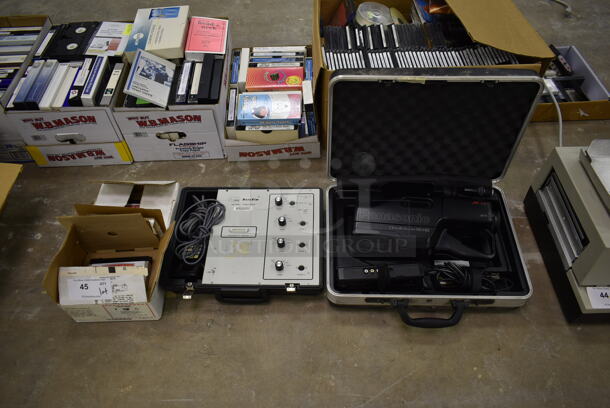 ALL ONE MONEY! Lot of Various Items Including 2 Batteries, DataSim Patient Simulator and Panasonic Recorder in Hard Case. (Main Building)