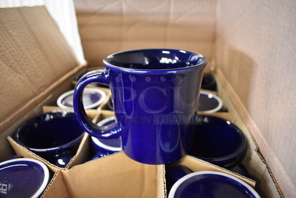 2 Boxes of 24 BRAND NEW! ITI Blue Ceramic Mugs. 5x3.5x3.5. 2 Times Your Bid!