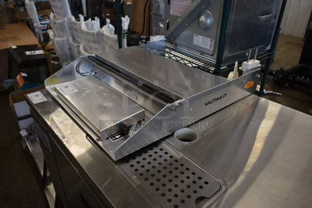 LIKE NEW! Vacpak-it 186WM18 Metal Commercial Countertop 18" Single Roll Film Wrapping Machine. 115 Volts, 1 Phase. Tested and Working! - Image 4 of 6