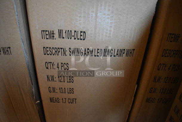 8 BRAND NEW IN BOX! Alvin ML100-DLED White Metal Swing Arm LED Magnifier Lamps. 8 Times Your Bid! - Image 2 of 4