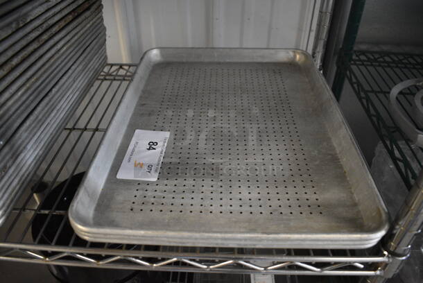 3 Metal Perforated Half Size Baking Pans. 13x18x1. 3 Times Your Bid!