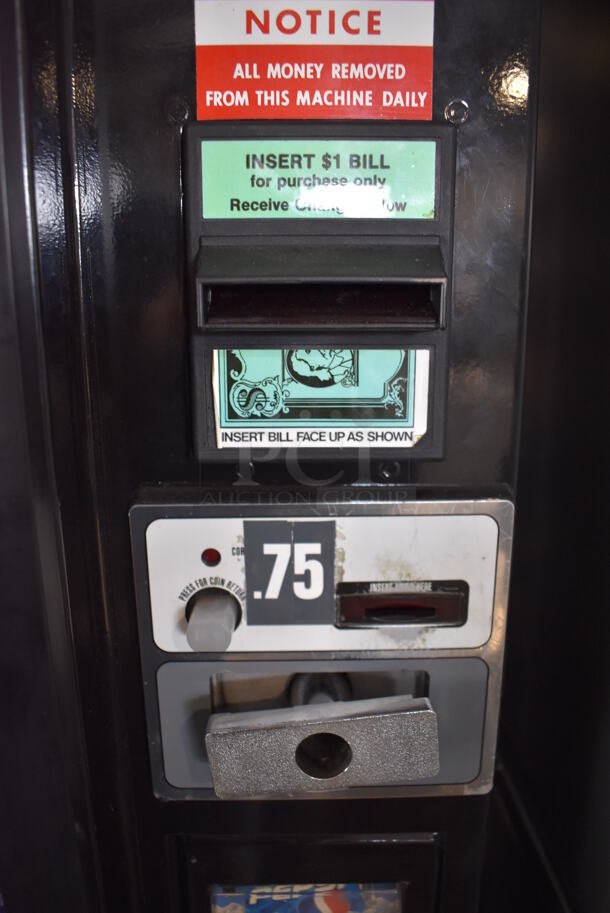 Dixie-Narco Metal Commercial Soda Can Vending Machine w/ Bill and Coin Acceptor. 29x28x72. Tested and Working! - Image 3 of 12