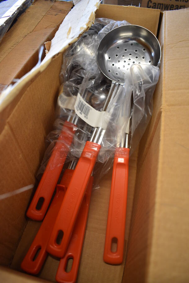 5 BRAND NEW IN BOX! Stainless Steel Perforated Spoodles. 14
