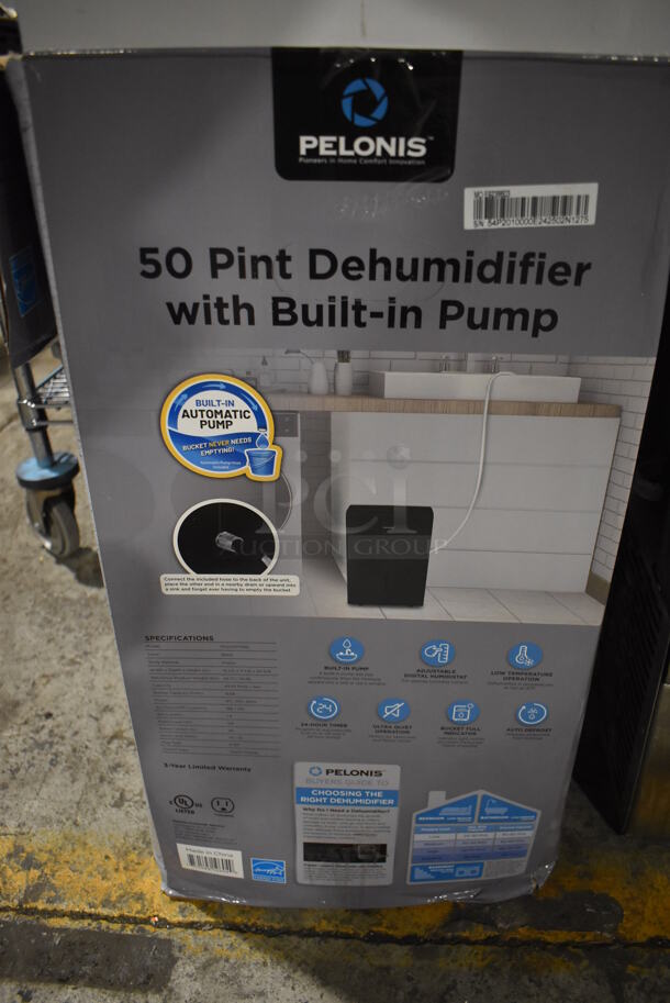 IN ORIGINAL BOX! Pelonis PAD50P1ABL ENERGY STAR 50 Pint Dehumidifier. 10 Volts, 1 Phase. 15.5x11x24 - Image 7 of 7