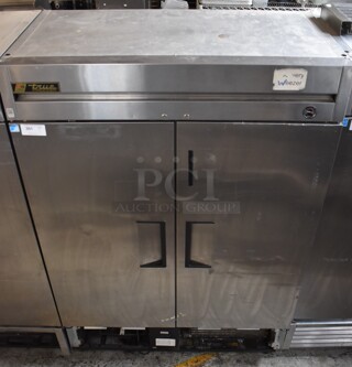 2013 True T-49F ENERGY STAR Stainless Steel Commercial 2 Door Reach In Freezer w/ Poly Coated Racks. 115 Volts, 1 Phase. Tested and Working!