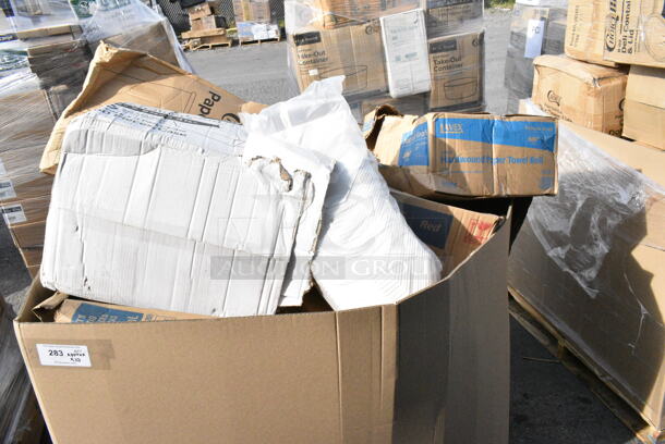 10 BRAND NEW Boxes Including 50012W Choice 12 oz. White Poly Paper Hot Cup - 1000/Case, Choice #4 Paper Food Containers, 5001RT800N Lavex 8" Natural Kraft Hardwound Paper Towel, 800 Feet / Roll - 6/Case. 10 Times Your Bid!  - Image 2 of 5