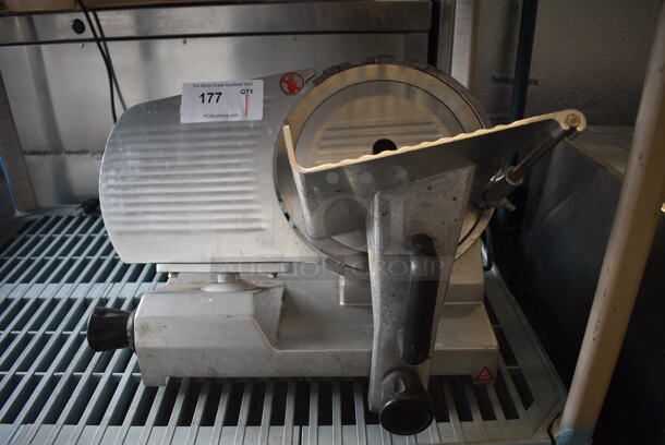 Metal Commercial Countertop Meat Slicer. 115 Volts, 1 Phase. 21x17x16. Tested and Working!