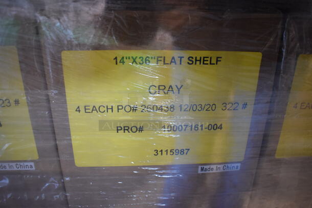 PALLET LOT OF 20 BRAND NEW IN BOX! Royston Gray 14x36 Flat Shelves. 4 In Each Box. - Image 3 of 5