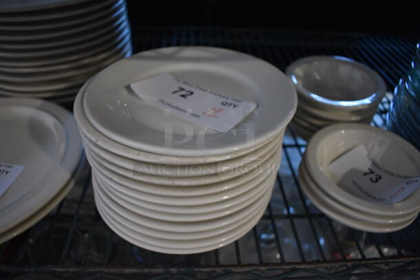 12 White Ceramic Plates. 7x7x1. 12 Times Your Bid!