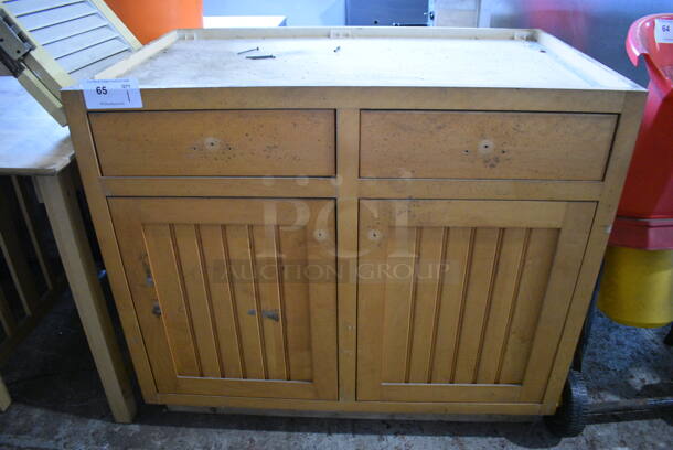 Wood Pattern Cabinet w/ 2 Door and 2 Drawers. 39x24.5x34.5