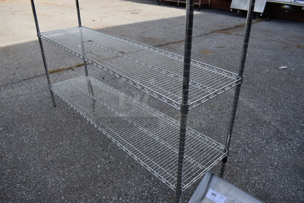 Chrome Finish 4 Tier Wire Shelving Unit. BUYER MUST DISMANTLE. PCI CANNOT DISMANTLE FOR SHIPPING. PLEASE CONSIDER FREIGHT CHARGES. 72x18x75 - Image 3 of 3