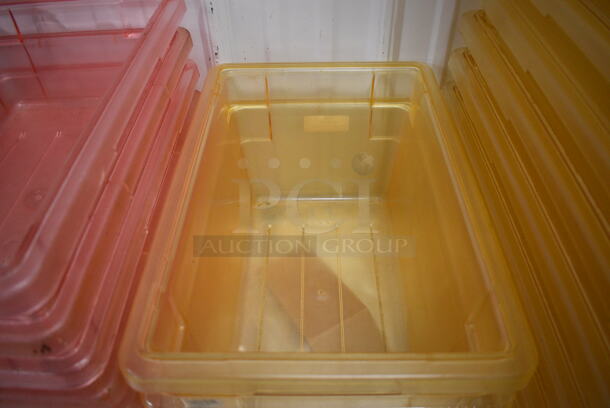 ALL ONE MONEY! Lot of 2 Amber Colored Poly Bins! 12x18x9 - Image 2 of 2
